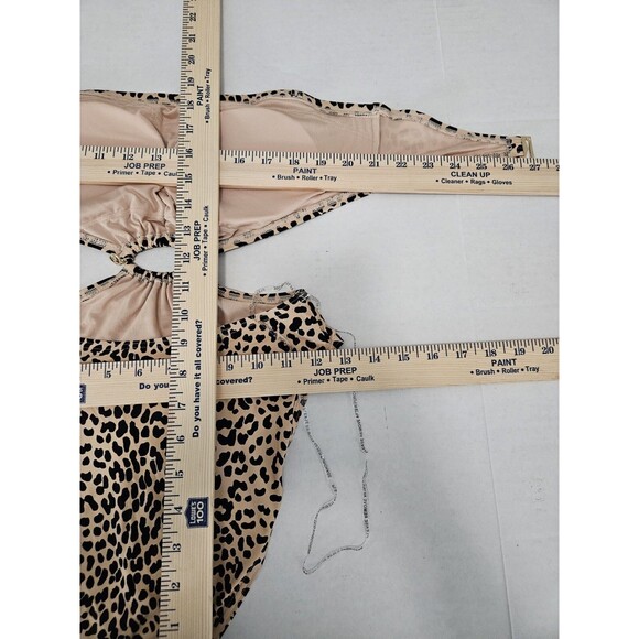 Michael Kors Convertable Cheetah Print Swimsuit Nwt Size 8 Charm Padded Cutouts - Picture 7 of 10